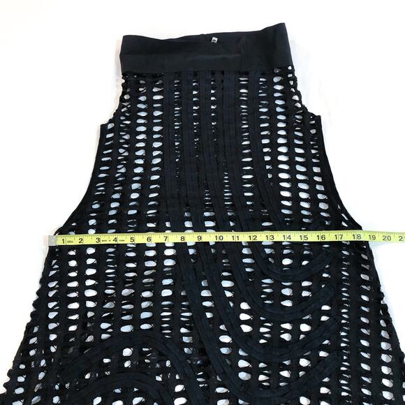 Pier Antonio Gaspari Black Mesh Perforated Net Cutout Retro Dress - Picture 8 of 11